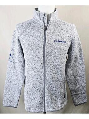 NWT Boeing “Made With Pride in South Carolina” Zip Up Fleece Jacket Gray Men’s M